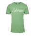 T-shirt de adultos verde - "PIENSA EN ADOPCIÓN" - Pura Vida Books