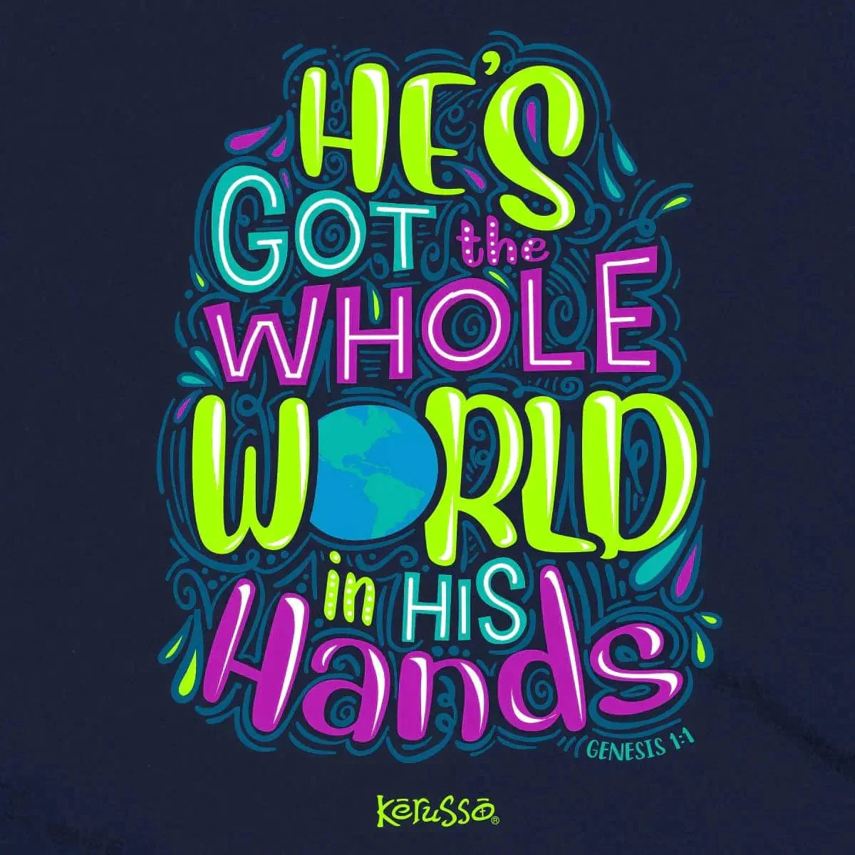 T-Shirt He's Got The Whole World In His Hands - Pura Vida Books