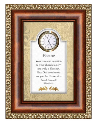 Tabletop Clock - Pastor - II Timothy 4:2 - Pura Vida Books