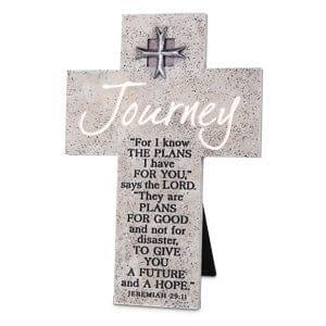 Tabletop Cross Emblem Journey Resin - Pura Vida Books