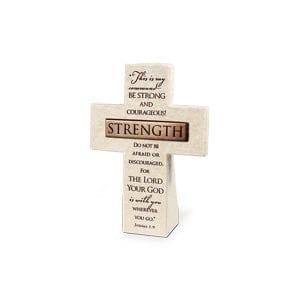 Tabletop Cross Strength Bronze Bar - Pura Vida Books