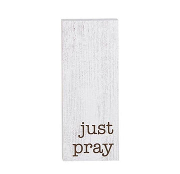 Tabletop décor - Vertical Block - Inspirational - Just Pray - Pura Vida Books