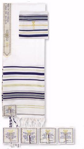 Tallit - Prayer Shawl Dark Blue - Pura Vida Books