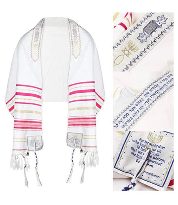 Tallit - Prayer Shawl Pink - Pura Vida Books