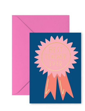 Tarjeta Best teacher ribbon card ( Mejor profesor)