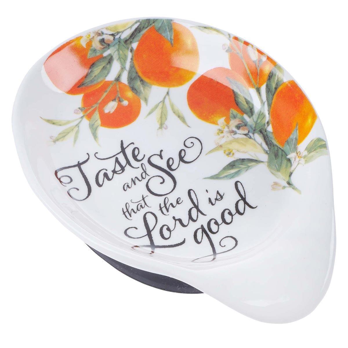 Taste and See Ceramic Spoon Rest - Psalm 34:8 - Pura Vida Books