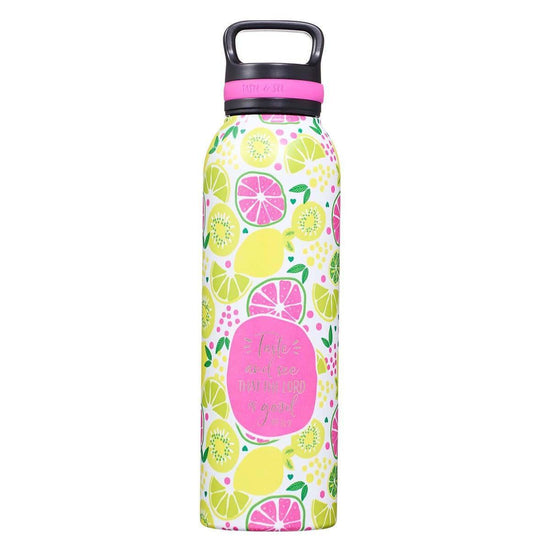 Taste and See Stainless Steel Water Bottle - Psalm 34:8 - Pura Vida Books