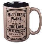 Taza -A Man's Heart Proverbs 16:9 - Pura Vida Books