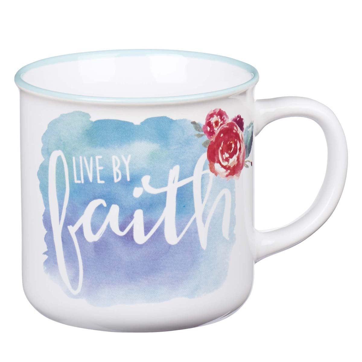 Taza - Live By Faith-"Vivir por fe" - Pura Vida Books