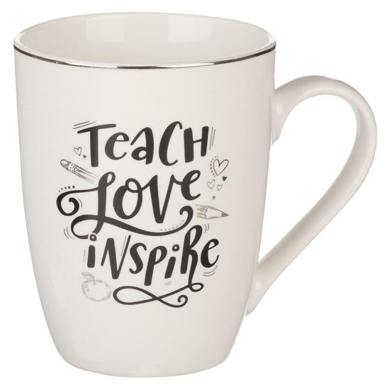 Teach Love Inspire Black and White Ceramic Mug - Pura Vida Books