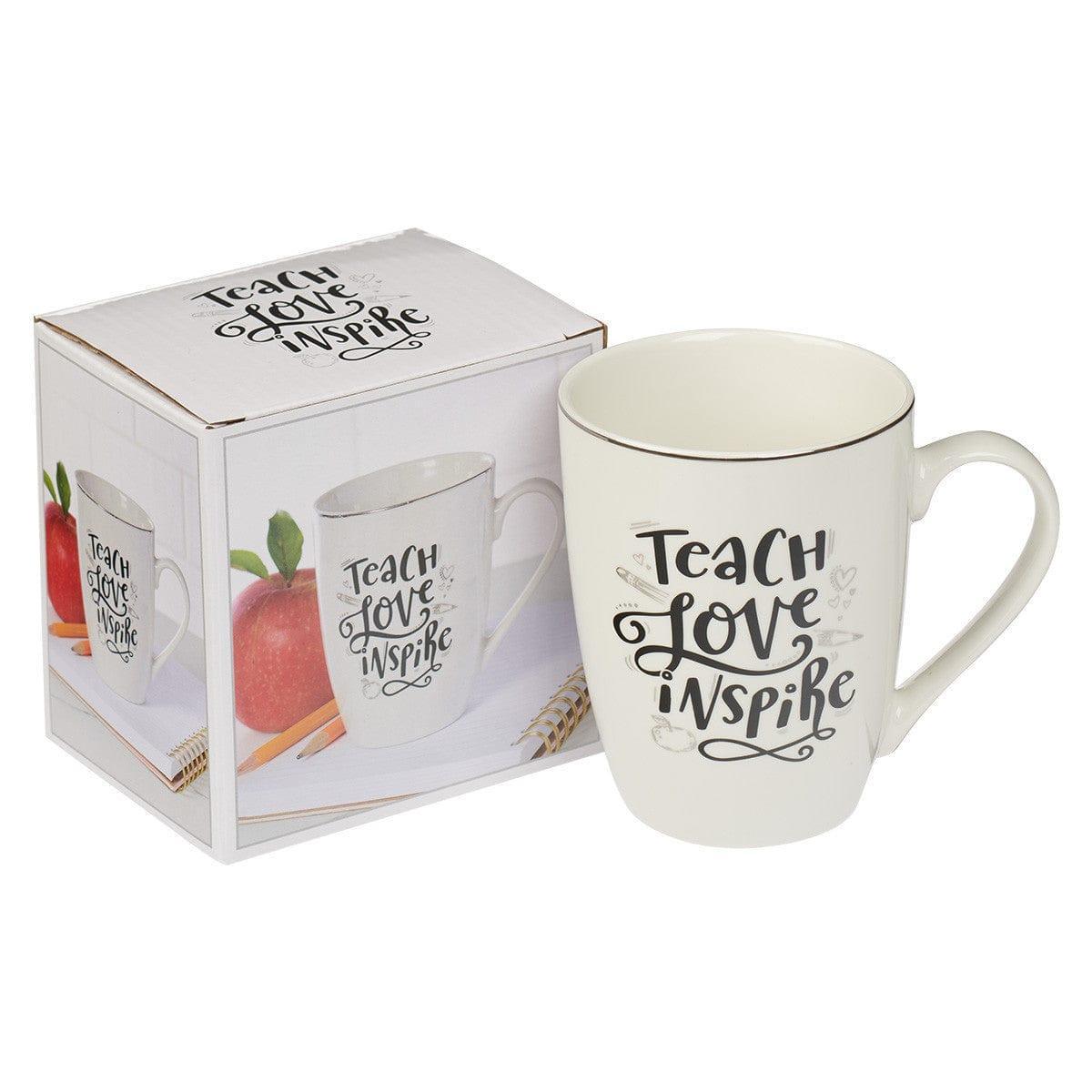 Teach Love Inspire Black and White Ceramic Mug - Pura Vida Books