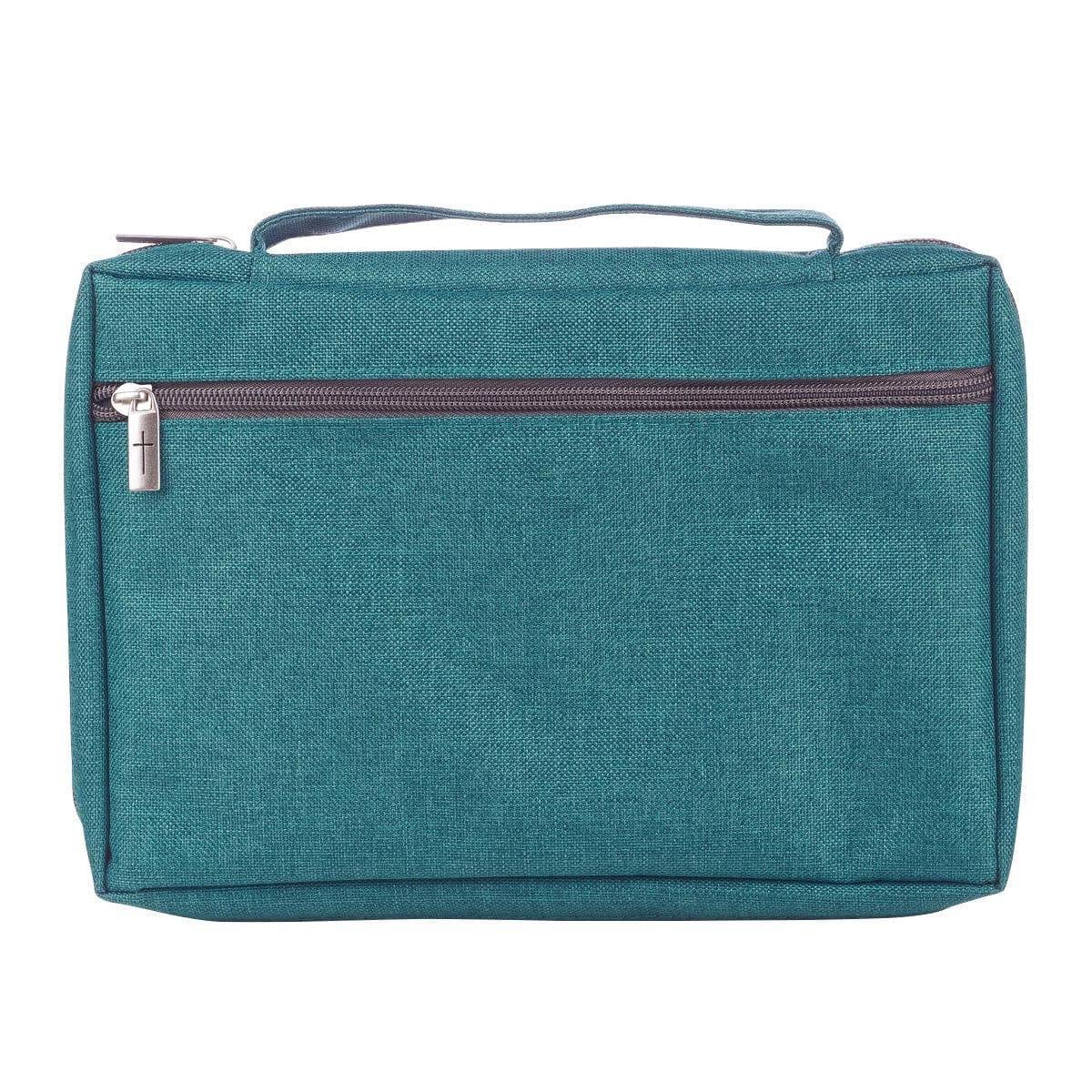 Teal Poly-Canvas Value Bible Cover with Fish Badge - Pura Vida Books