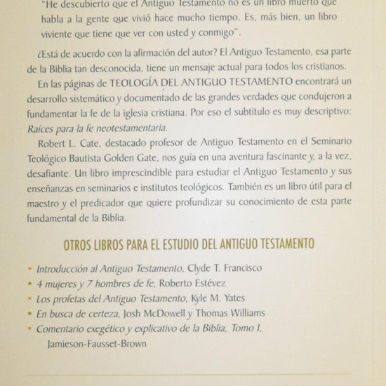 Teología del Antiguo Testamento - Robert L. Cate - Pura Vida Books