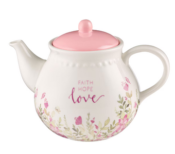 Tetera Petite Floral Faith, Hope, and Love