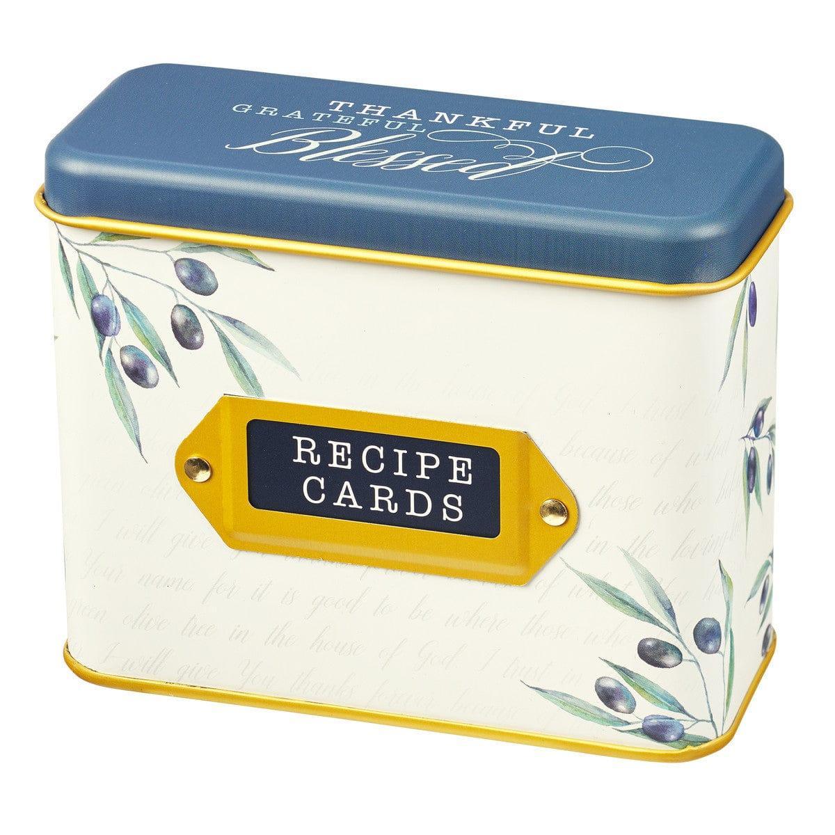 Thankful, Grateful, Blessed Recipe Box with Cards - Pura Vida Books