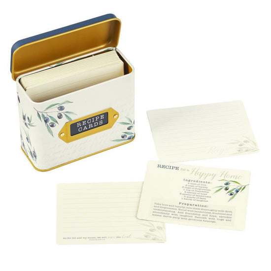 Thankful, Grateful, Blessed Recipe Box with Cards - Pura Vida Books