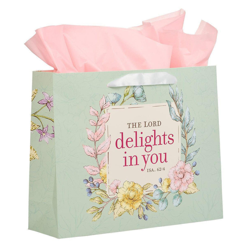The LORD Delights in You Large Landscape Gift Bag - Isaiah 62:4 - Pura Vida Books