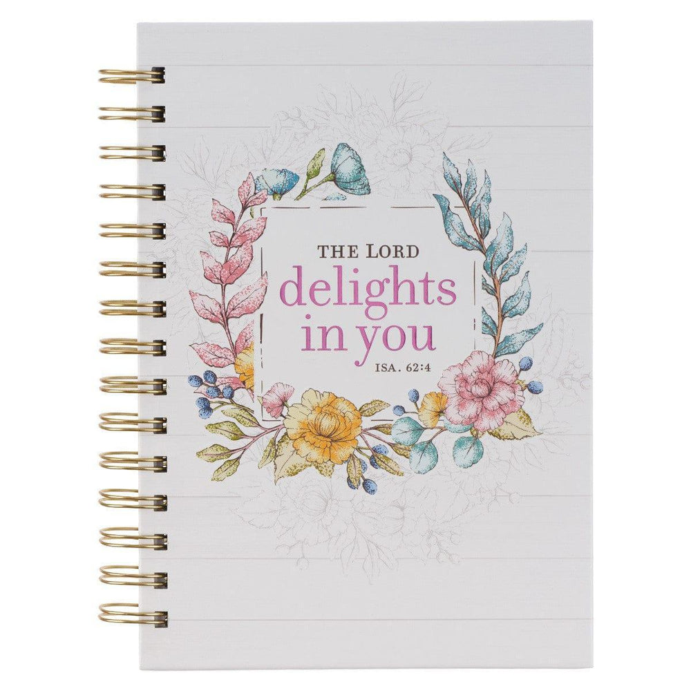 The LORD Delights Pink Floral Wirebound Journal - Isaiah 42:6 - Pura Vida Books