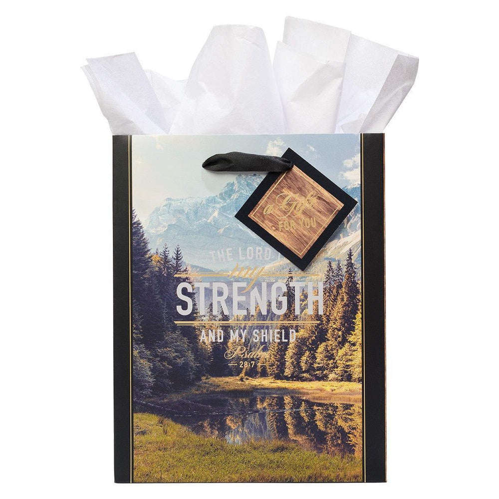 The LORD is My Strength Medium Gift Bag - Psalm 28:7 - Pura Vida Books