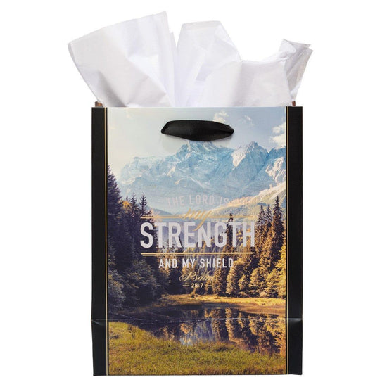 The LORD is My Strength Medium Gift Bag - Psalm 28:7 - Pura Vida Books