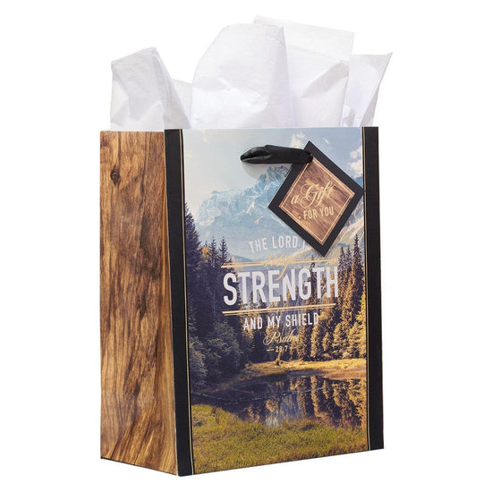 The LORD is My Strength Medium Gift Bag - Psalm 28:7 - Pura Vida Books