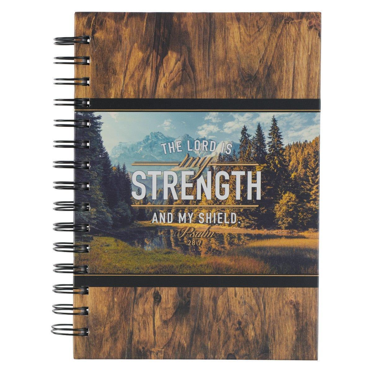 The LORD is My Strength Wirebound Journal - Psalm 28:7 - Pura Vida Books