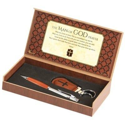 The Man of God Prayer Key ring and Pen Gift set - Pura Vida Books