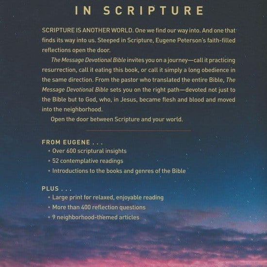 The Message Large-Print Devotional Bible Hardcover - Pura Vida Books