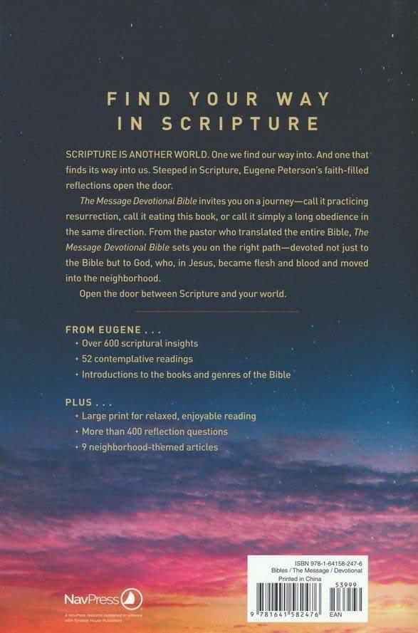 The Message Large-Print Devotional Bible Hardcover - Pura Vida Books