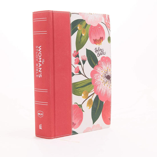 The NKJV, Woman's Study Bible, Cloth over Board, Pink Floral, Red Letter, Full-Color Edition - Pura Vida Books