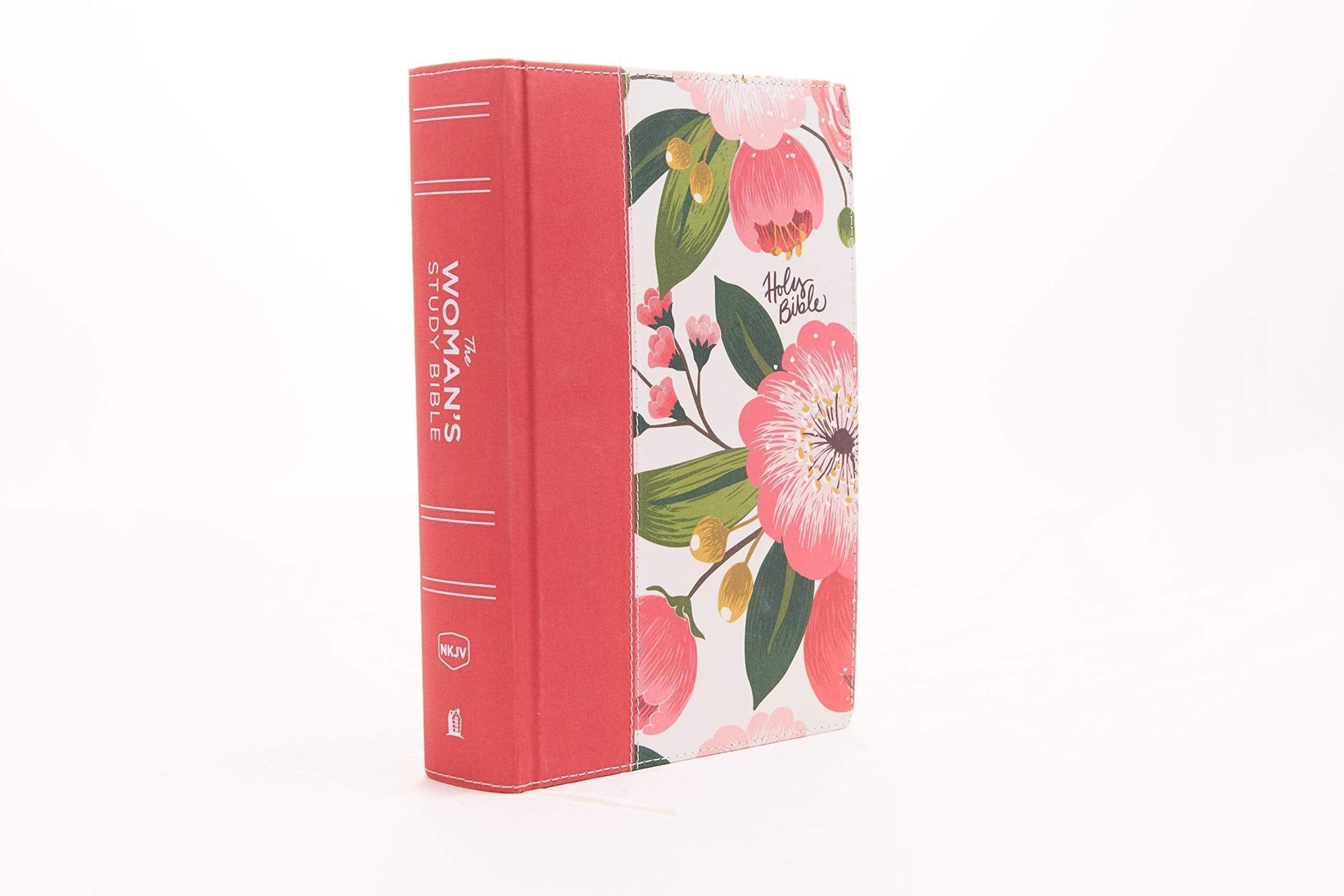 The NKJV, Woman's Study Bible, Cloth over Board, Pink Floral, Red Letter, Full-Color Edition - Pura Vida Books