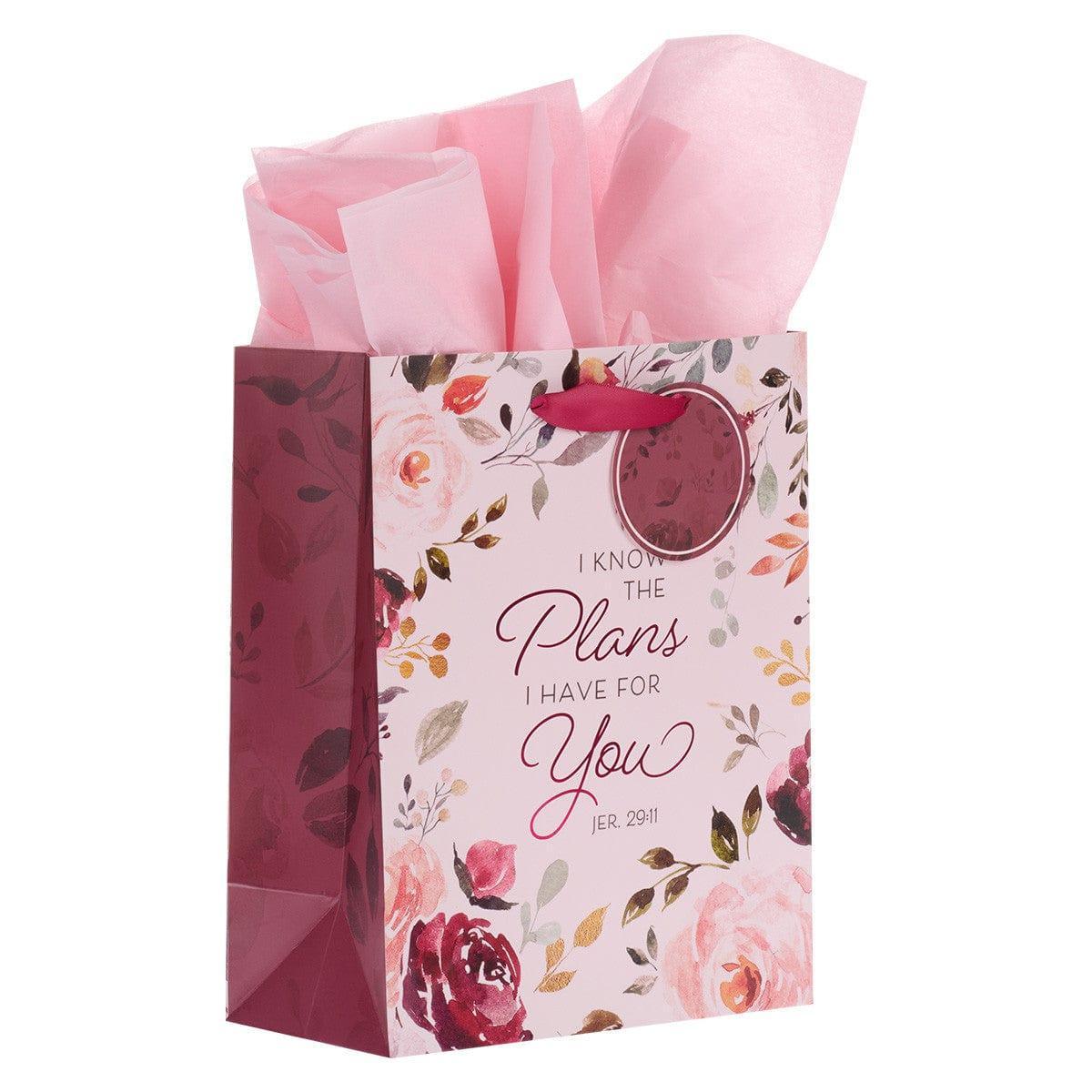 The Plans I Have for You Plum Floral Medium Gift Bag – Jeremiah 29:11 - Pura Vida Books