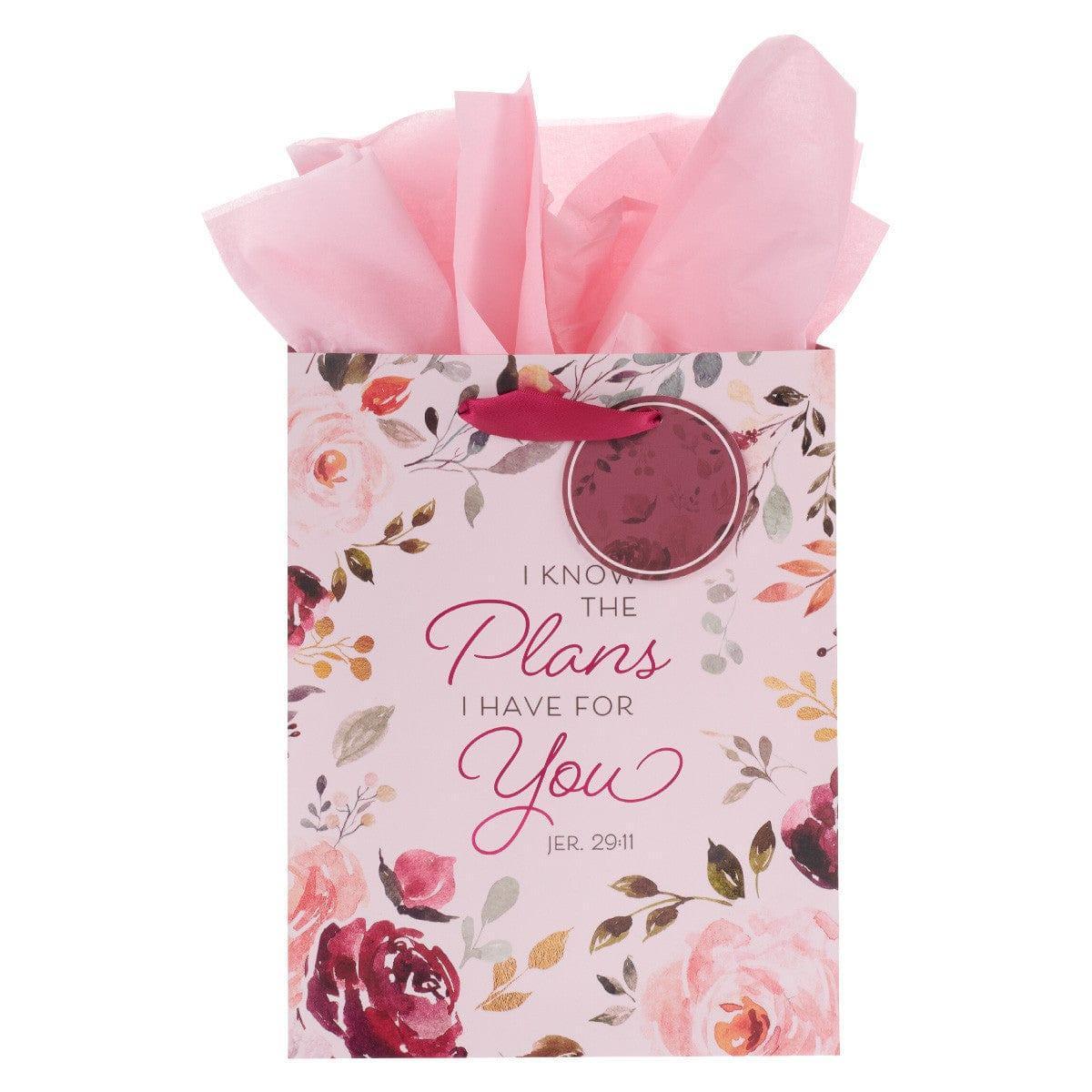 The Plans I Have for You Plum Floral Medium Gift Bag – Jeremiah 29:11 - Pura Vida Books