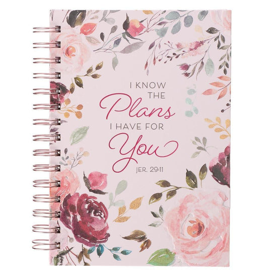 The Plans I Have for You Plum Floral Wirebound Journal - Jeremiah 29:11 - Pura Vida Books