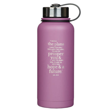 The Plans Lilac Purple Stainless Steel Water Bottle - Jeremiah 29:11 - Pura Vida Books