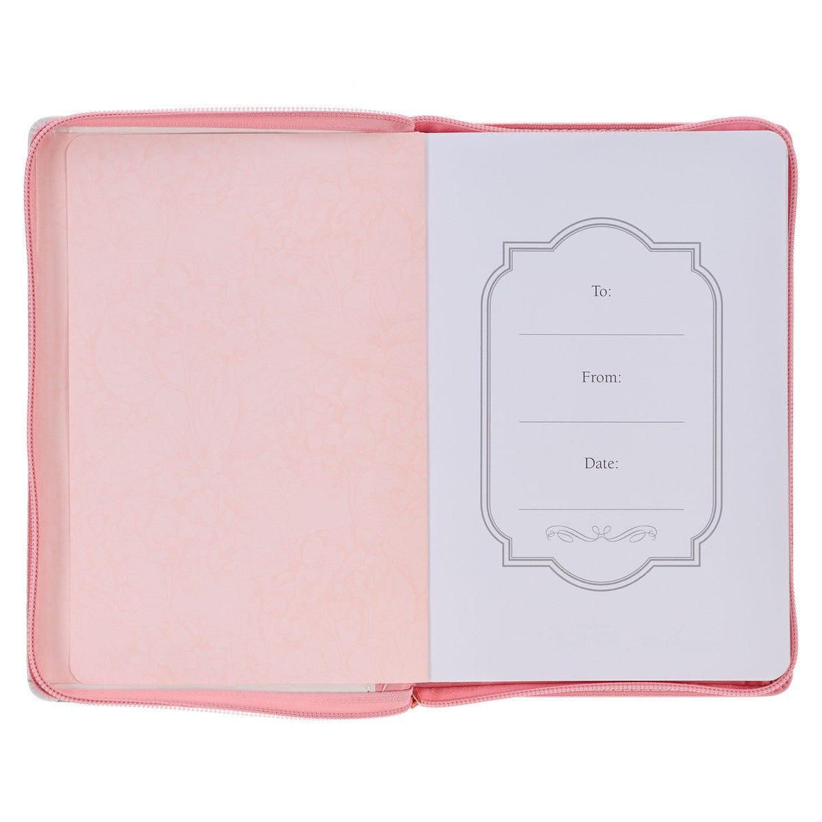 The Plans Pink Bouquet Faux Leather Classic Journal with Zippered Closure - Jeremiah 29:11 - Pura Vida Books