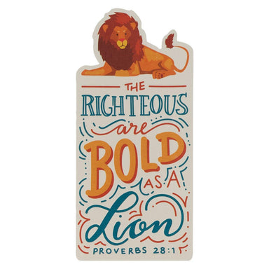 The Righteous Are Bold Lion Premium Cardstock Bookmark - Proverbs 28:1 - Pura Vida Books
