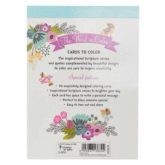 The Word in Color Coloring Postcards - Pura Vida Books