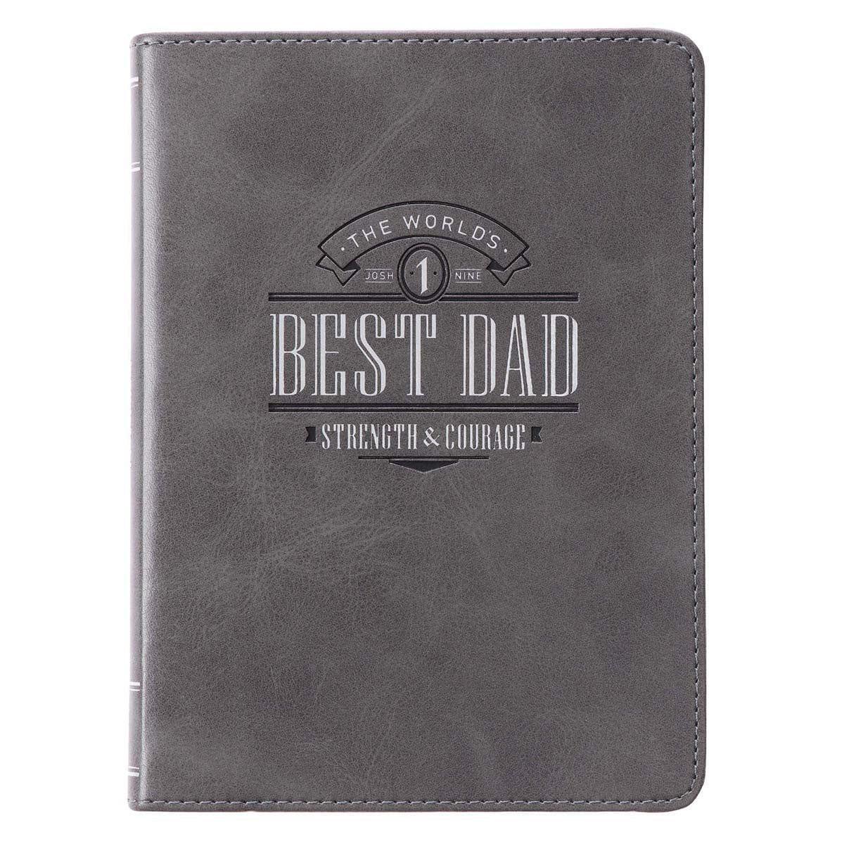 The World's Best Dad Handy-Sized Gray Faux Leather Journal - Pura Vida Books