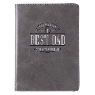 The World's Best Dad Handy-Sized Gray Faux Leather Journal - Pura Vida Books