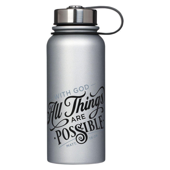 Things Are Possible Silver Stainless Steel Water Bottl - Pura Vida Books