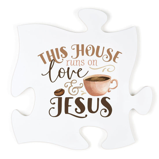 This House Runs On Love And Jesus Cuadro Rompecabeza - Pura Vida Books