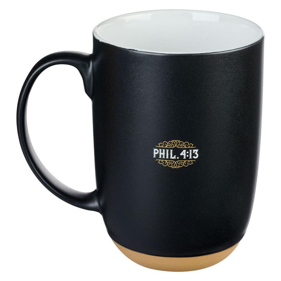 Through Christ Black Ceramic Coffee Mug - Pura Vida Books