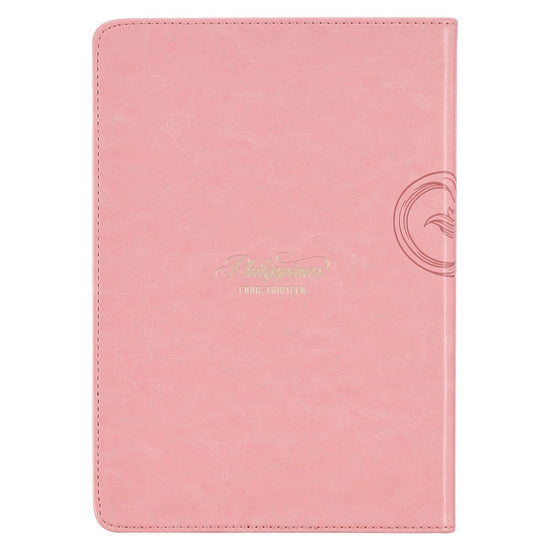 Through Christ Fluted Iris Pink Faux Leather Classic Journal - Pura Vida Books