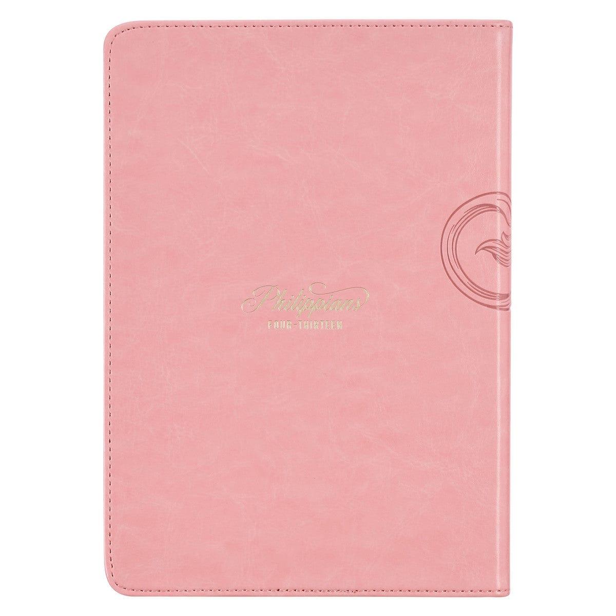 Through Christ Fluted Iris Pink Faux Leather Classic Journal - Pura Vida Books