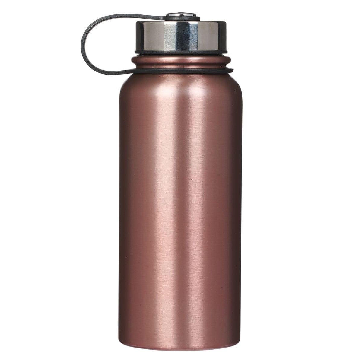 Through Christ Fluted Iris Rose Gold Stainless Steel Water Bottle - Philippians 4:13 - Pura Vida Books