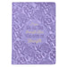 Through Him Purple Floral Faux Leather Classic Journal with Zippered Closure - Philippians 4:13 - Pura Vida Books