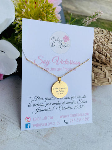 Cadena Todo Lo Puedo en Cristo | Dorado