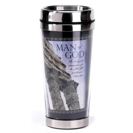 TRAV MUG MAN OF GOD STNLS STL 16 OZ - Pura Vida Books