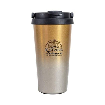 Travel Mug- Be Strong-Gold - Pura Vida Books